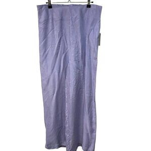 Soft Surroundings Wide Leg Pants Purple Lavender Flowy Full Length NWT Medium